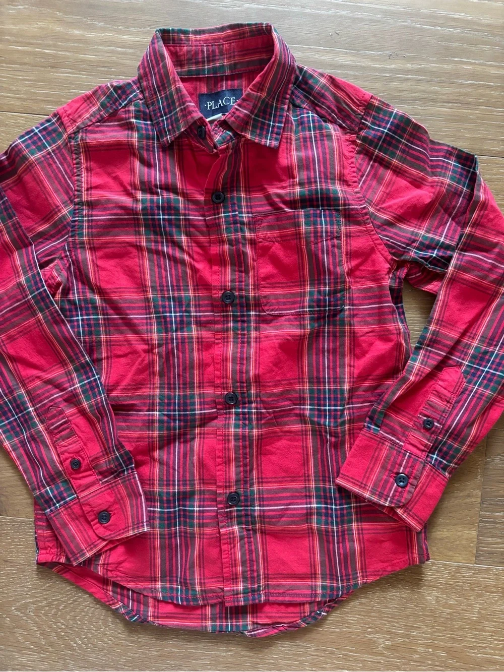 Christmas Red Plaid Button-Down Shirts sibling set of 2 - size 5/6 and 10/12